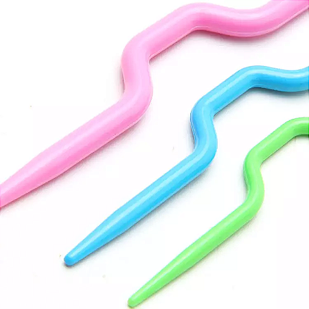 Kit Agulha de Trança Plástico Circulo - 3,0mm 3 Peças