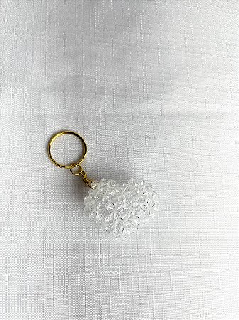 Chaveiro Coração 4,5x4x2,5cm-Cristal Transparente