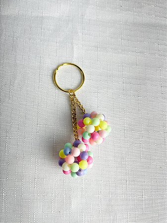 Chaveiro Bolinha Duplo 2cm-Colorido