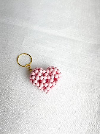 Chaveiro Coração 4,5x4x2,5cm-Emborrachado Rosa