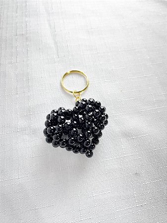 Chaveiro Coração 4,5x4x2,5cm-Preto