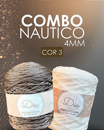 Combo 3 - Fios Néctar Náutico 4mm 2un. - Marrom e Branco