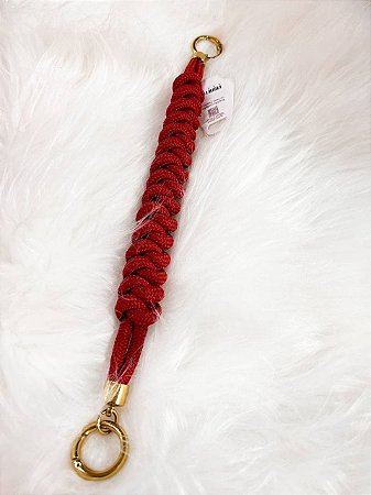 Alça Mão Corda 40cm Max Vermelho Figo/Dourado
