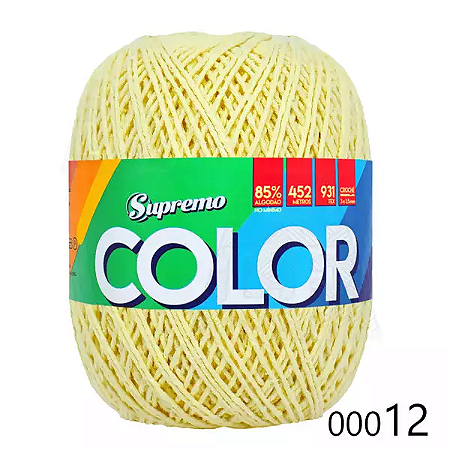 Barbante SUPREMO Color 452m 400g nº6-Amarelo Claro