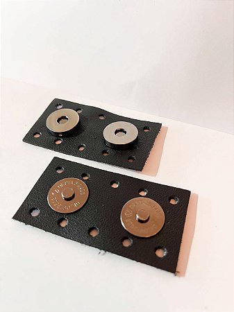 Fechamento Botão Imã Duplo 3,5x6,5cm Preto & Ônix