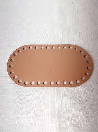 Base Couro Oval 9x17cm Caramelo Claro