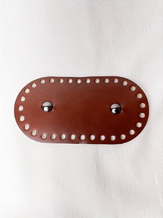 Base Couro Oval 9x17cm com Bailarina-Marrom/Ônix