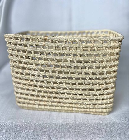 Cesto de Palha Quadrado Alto 23x12x16cm