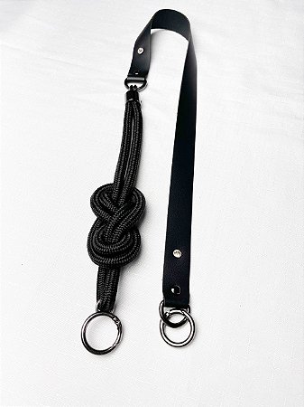 Alça de Ombro Corda Infinito 80cm - Preto/Ônix