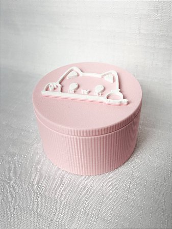 Porta Marcadores Pontos + 20un Gatinho - Rosa