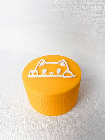 Porta Marcadores Pontos + 20un Gatinho - Amarelo