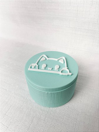 Porta Marcadores Pontos + 20un Gatinho - Verde Água