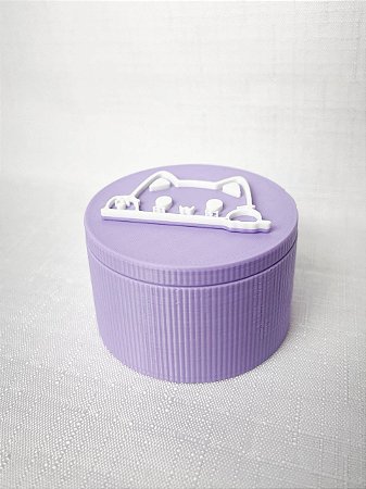 Porta Marcadores Pontos + 20un Gatinho - Lilás