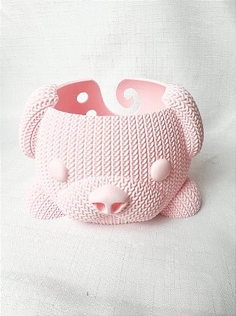 Tigela p/Novelo Cachorrinho em Malha - Rosa