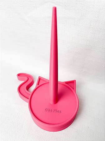 Porta Fio Giratório Flor Gato - Pink