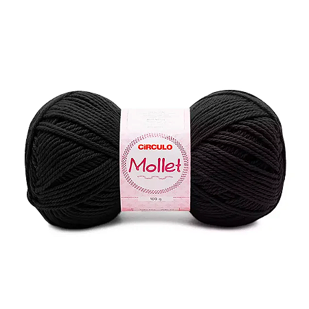 Fio Mollet Circulo 200m 100g - Cor 940 Preto