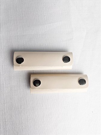 Apoio de Mão p/ Alça Couro Legítimo 3,5x10cm - Bege/Niquel
