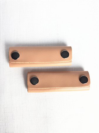 Apoio de Mão p/ Alça Couro Legítimo 3,5x10cm - Caramelo Claro/Ônix