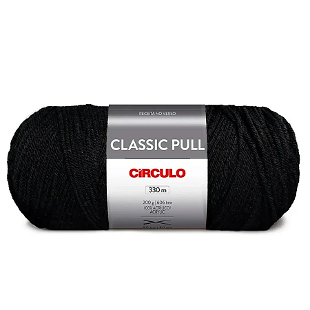 Fio/Lã CLASSIC PULL Círculo 200gr/330m - 8990 Preto