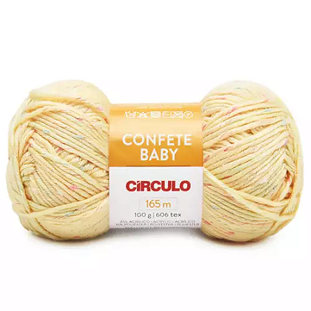 Fio/Lã Confete Baby Circulo 100g/165m - 1114 Amarelo Candy