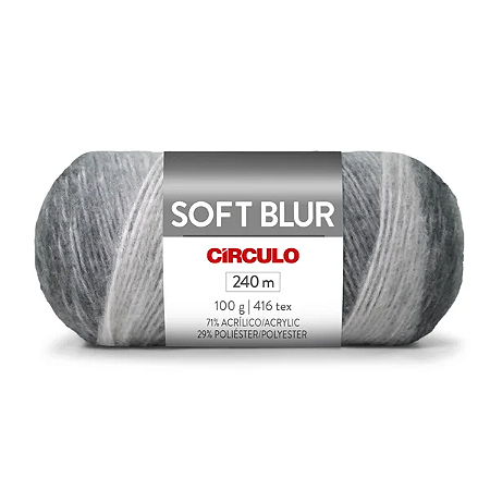Fio/Lã SOFT BLUR Circulo 100g/240m - 9095 Cinza Minimalista