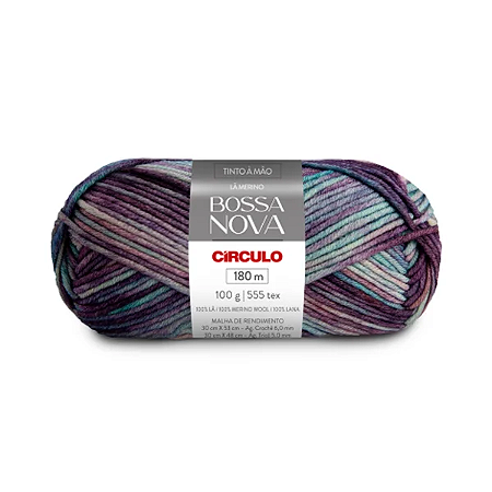 Fio/Lã BOSSA NOVA 100g/155m - 9975 Mesclado Berinjela