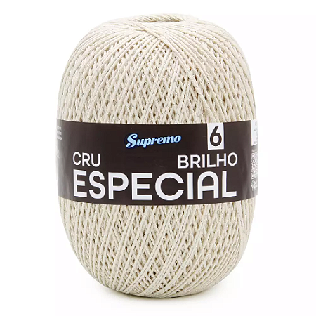 Barbante SUPREMO Cru Especial Brilho Prata 100% Algodão nº 6 - 760m
