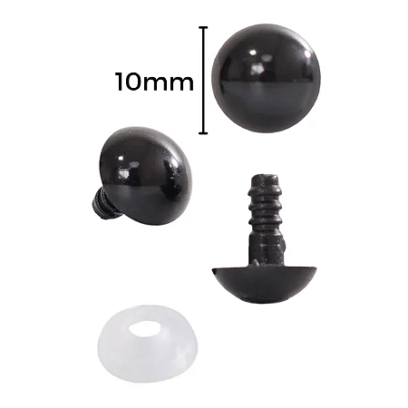 Olho Amigurumi 10mm Preto Unidade