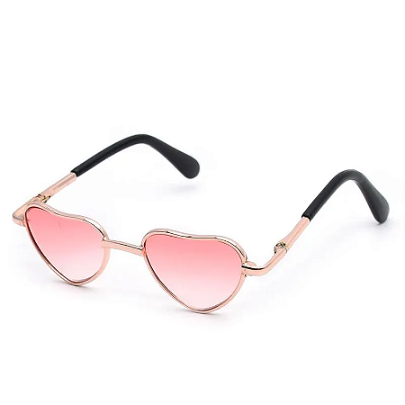 Oculos para Amigurumi - Coração Rosa