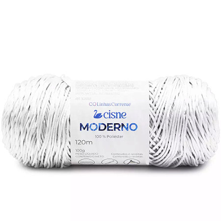 Fio/Lã CISNE MODERNO 100g 120m 100% Poliester 000B Branco