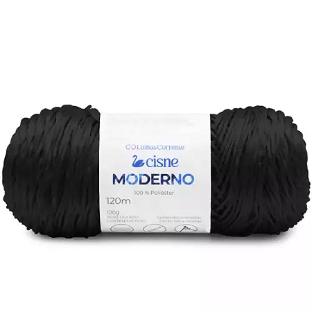 Fio/Lã CISNE MODERNO 100g 120m 100% Poliester 00PT Preto