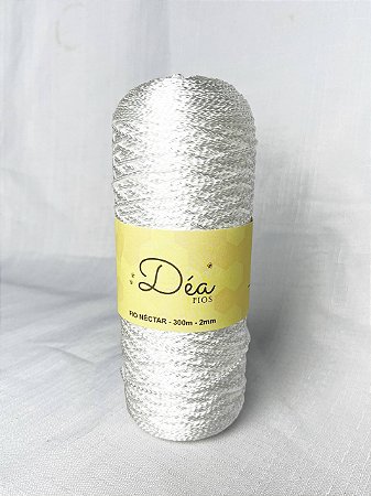 Fio Néctar 2mm - 300g-350m - Poliéster - Cor:Branco Alto Brilho