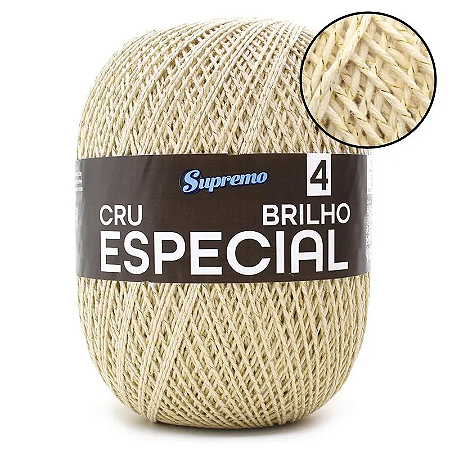 Barbante SUPREMO Cru Especial Brilho Ouro 100% Algodão nº 4 - 1150m