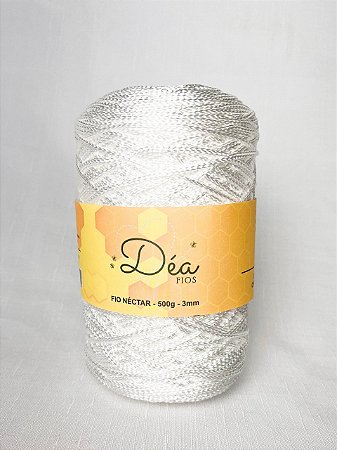 Fio Néctar 3mm - 500g-300m - Poliester - Branco Alto Brilho