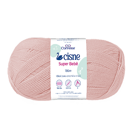 Fio Cisne Super Bebe 100g 467m 100% Acrilico-Creme Rose 00381