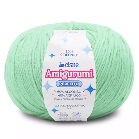 Fio Cisne Amigurumi Perfeito 145m-65g 100% Algodão-Verde Bebe 03036