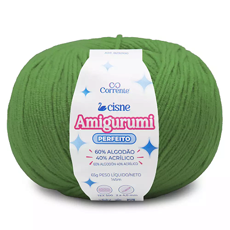Fio Cisne Amigurumi Perfeito 145m-65g 100% Algodão-Verde Oliva 03034