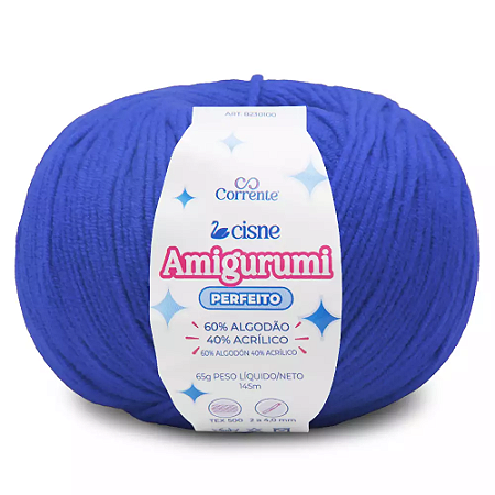 Fio Cisne Amigurumi Perfeito 145m-65g 100% Algodão-Azul Bic 03030