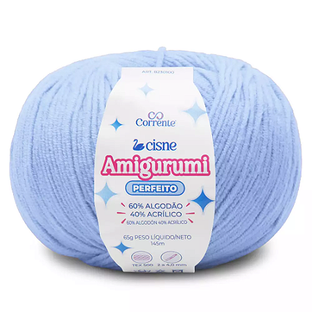 Fio Cisne Amigurumi Perfeito 145m-65g 100% Algodão-Azul Bebe 03027