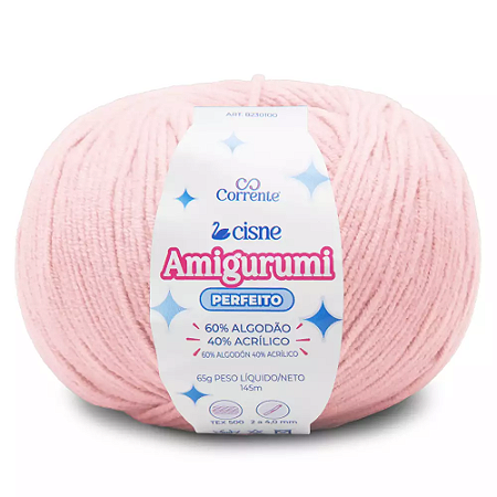 Fio Cisne Amigurumi Perfeito 145m-65g 100% Algodão-Rosa Claro 03018