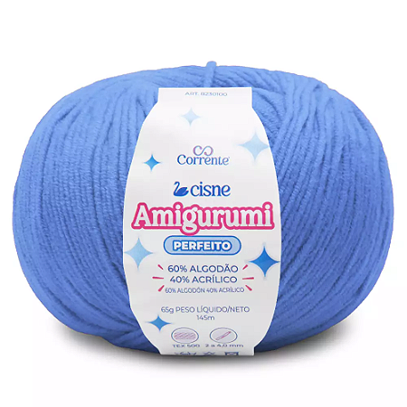 Fio Cisne Amigurumi Perfeito 145m-65g 100% Algodão-Azul 03026