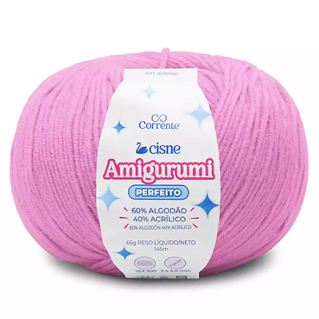 Fio Cisne Amigurumi Perfeito 145m-65g 100% Algodão-Pink 03019