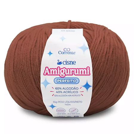 Fio Cisne Amigurumi Perfeito 145m-65g 100% Algodão-Telha 03007