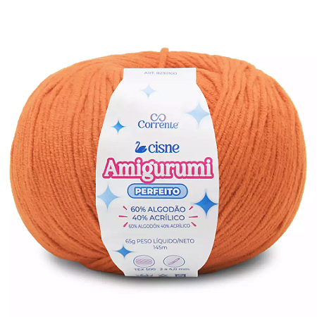 Fio Cisne Amigurumi Perfeito 145m-65g 100% Algodão-Laranja 03013