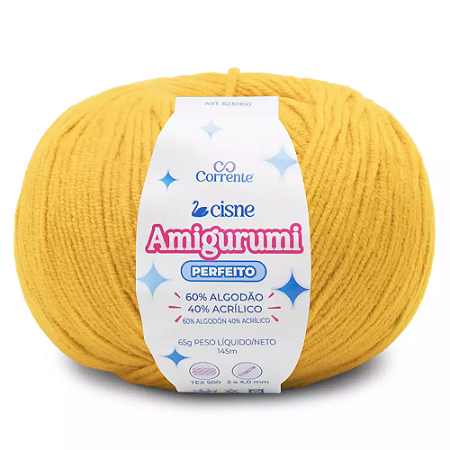 Fio Cisne Amigurumi Perfeito 145m-65g 100% Algodão-Canario 03012