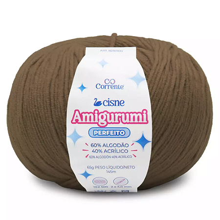 Fio Cisne Amigurumi Perfeito 145m-65g 100% Algodão-Marrom 03005
