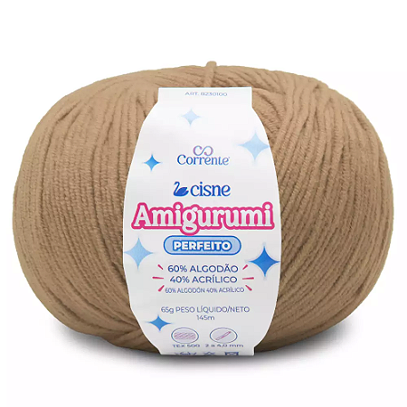 Fio Cisne Amigurumi Perfeito 145m-65g 100% Algodão-Castanho 03004