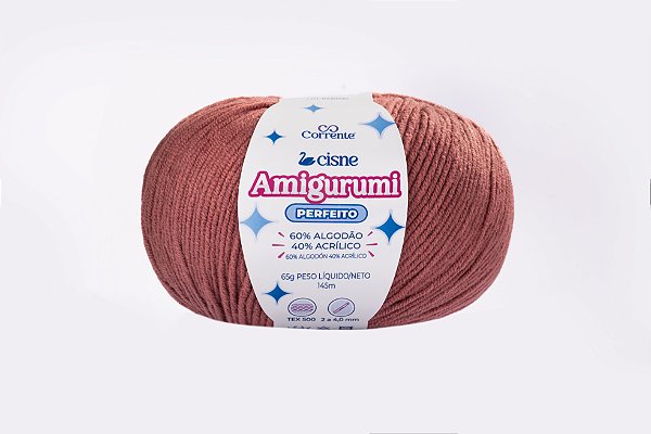 Fio Cisne Amigurumi Perfeito 145m-65g 100% Algodão-Rosa Velho 03020