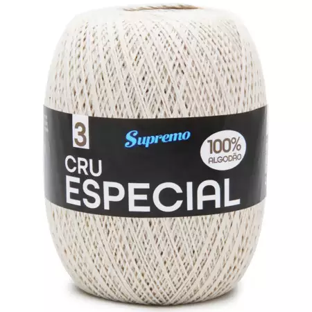 Barbante  SUPREMO Cru Especial 100% Algodão nº3 - 1355m