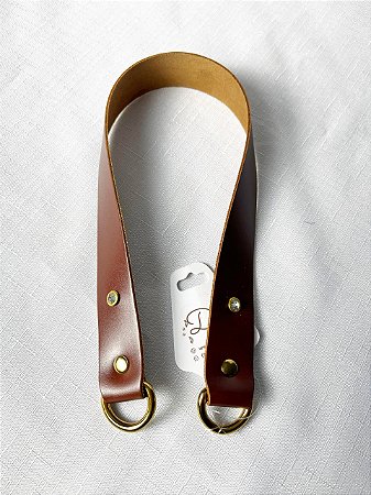 Meia Alça 3x47cm - Marrom & Dourado c/ strass